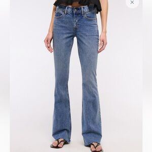 Abercrombie mid rise bootcut frayed hem jean
